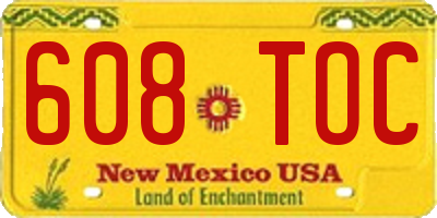 NM license plate 608TOC