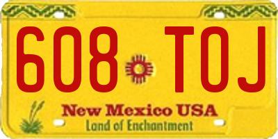 NM license plate 608TOJ