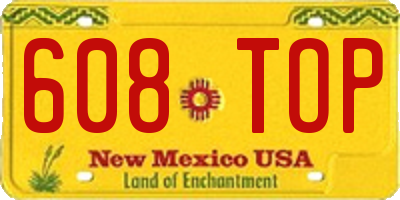 NM license plate 608TOP