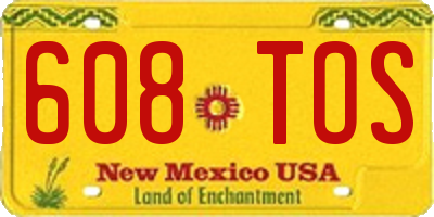 NM license plate 608TOS