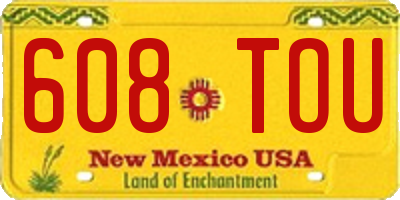 NM license plate 608TOU