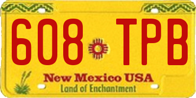 NM license plate 608TPB