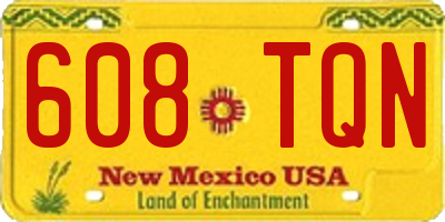 NM license plate 608TQN