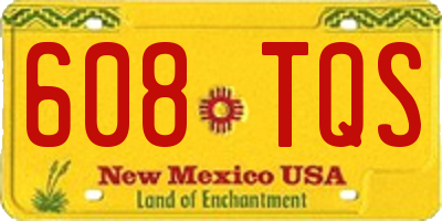 NM license plate 608TQS