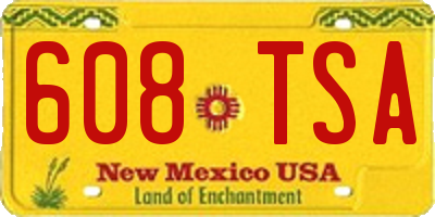 NM license plate 608TSA