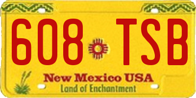 NM license plate 608TSB