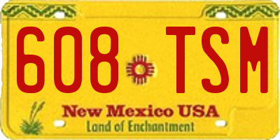 NM license plate 608TSM