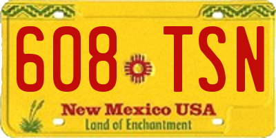 NM license plate 608TSN