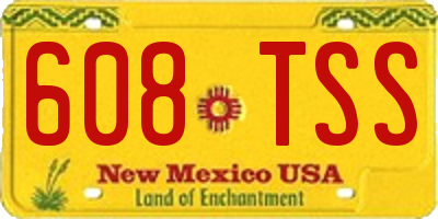 NM license plate 608TSS