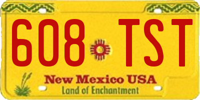 NM license plate 608TST