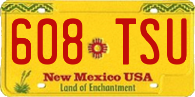 NM license plate 608TSU