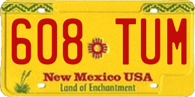 NM license plate 608TUM