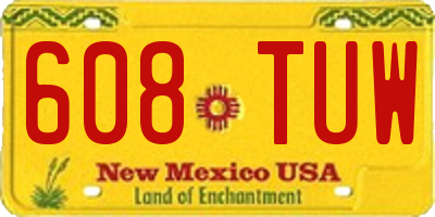 NM license plate 608TUW