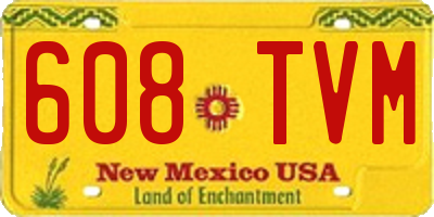 NM license plate 608TVM