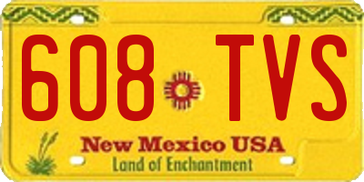 NM license plate 608TVS