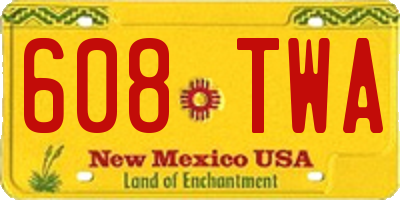 NM license plate 608TWA