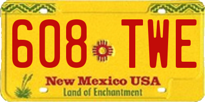 NM license plate 608TWE