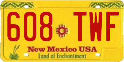 NM license plate 608TWF