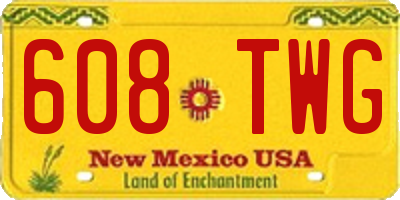 NM license plate 608TWG