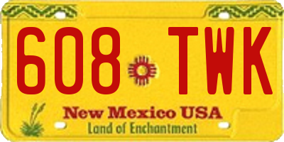 NM license plate 608TWK