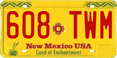 NM license plate 608TWM