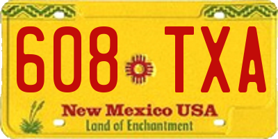 NM license plate 608TXA