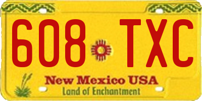 NM license plate 608TXC