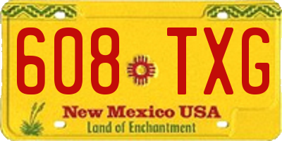 NM license plate 608TXG