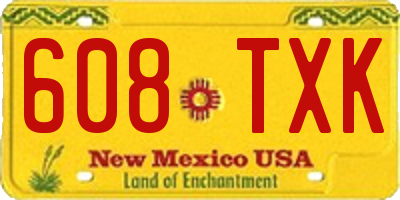 NM license plate 608TXK