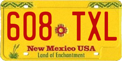 NM license plate 608TXL