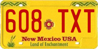NM license plate 608TXT