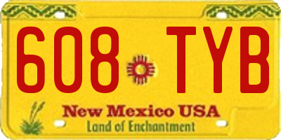NM license plate 608TYB