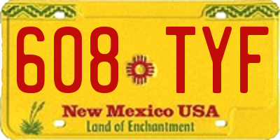 NM license plate 608TYF