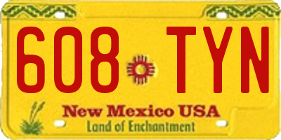 NM license plate 608TYN