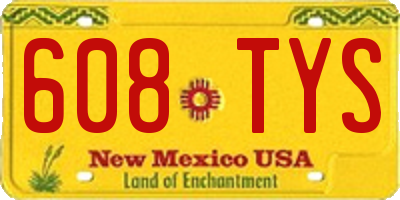 NM license plate 608TYS