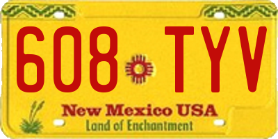 NM license plate 608TYV