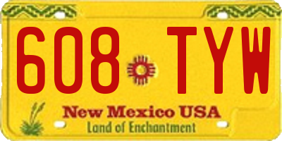 NM license plate 608TYW