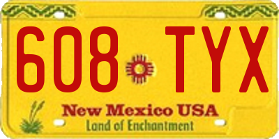 NM license plate 608TYX