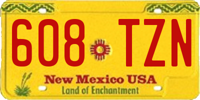 NM license plate 608TZN