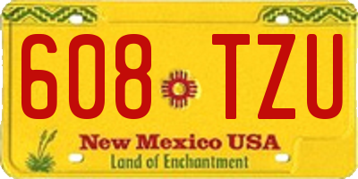 NM license plate 608TZU