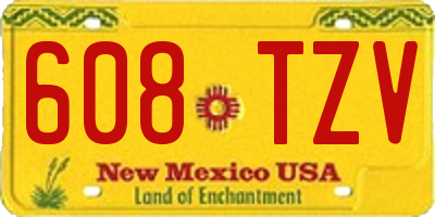 NM license plate 608TZV