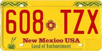 NM license plate 608TZX