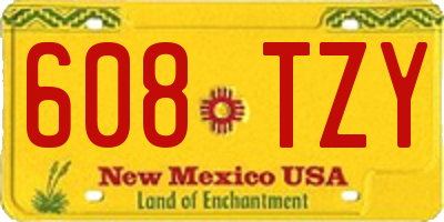 NM license plate 608TZY