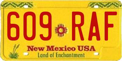 NM license plate 609RAF