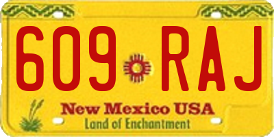 NM license plate 609RAJ