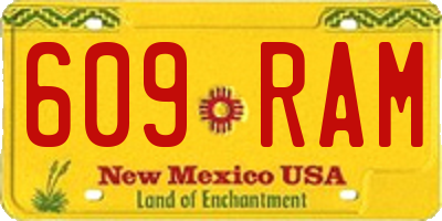 NM license plate 609RAM