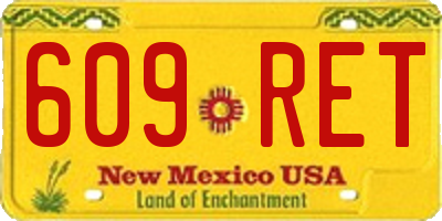 NM license plate 609RET