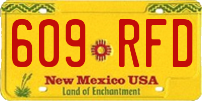 NM license plate 609RFD