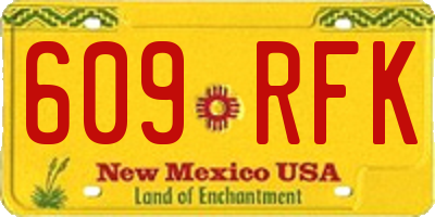 NM license plate 609RFK