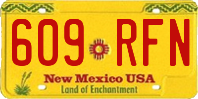 NM license plate 609RFN
